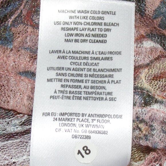 ANTHRO Akemi * Kin Top, L, Smocked, long Sleeve, Wide Neck, Floral, Pink… - Picture 13 of 14